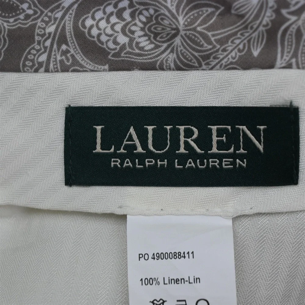 Lauren Ralph Lauren 40x32 Beige Khaki 100% Linen Straight Classic Dress Pants
